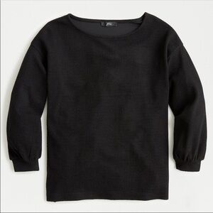 J. Crew‎ Balloon Sleeve Double-Knit Top Blouse Black Size L classic career
